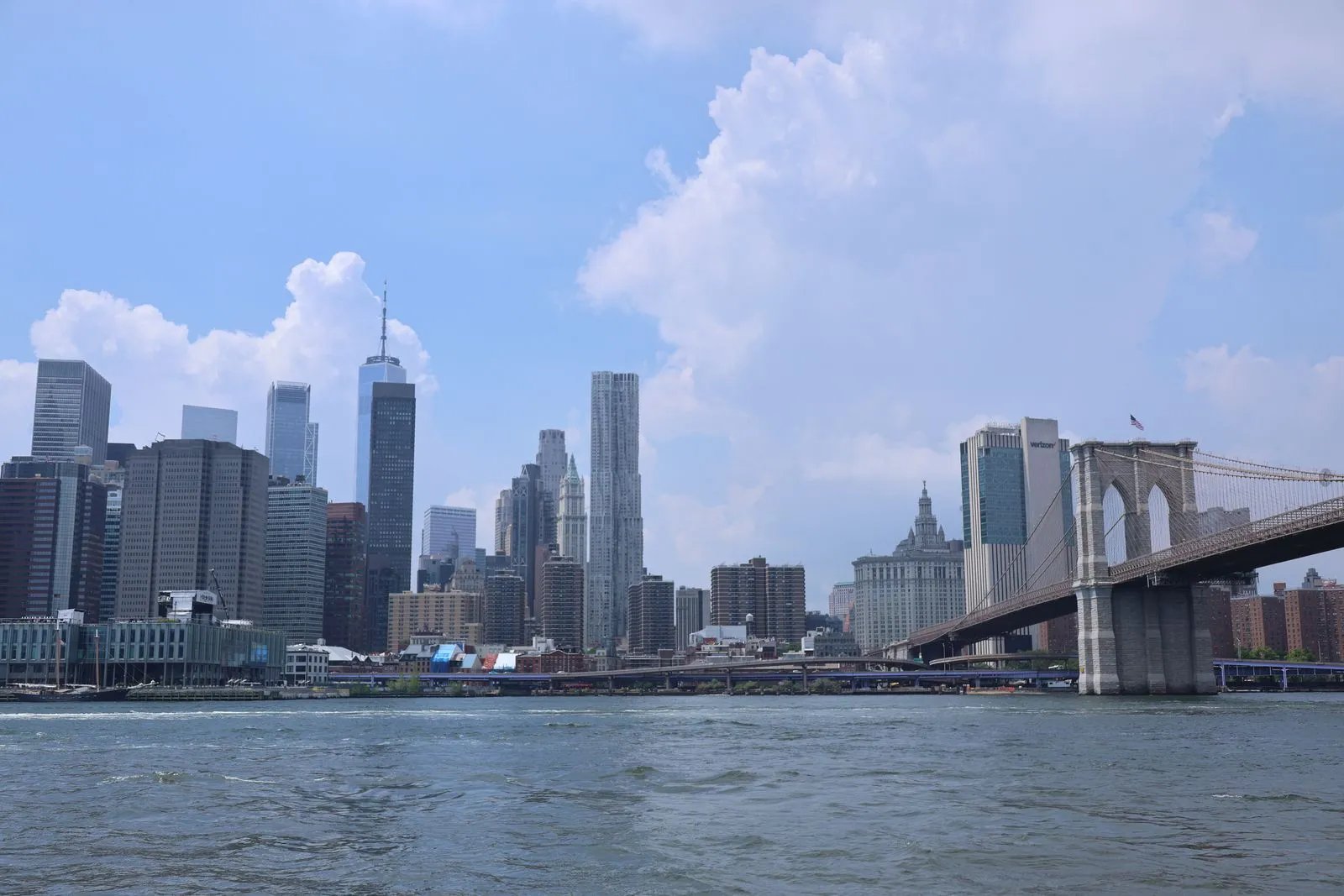 The Brooklyn Bridge and the Manhattan skyline across the East River